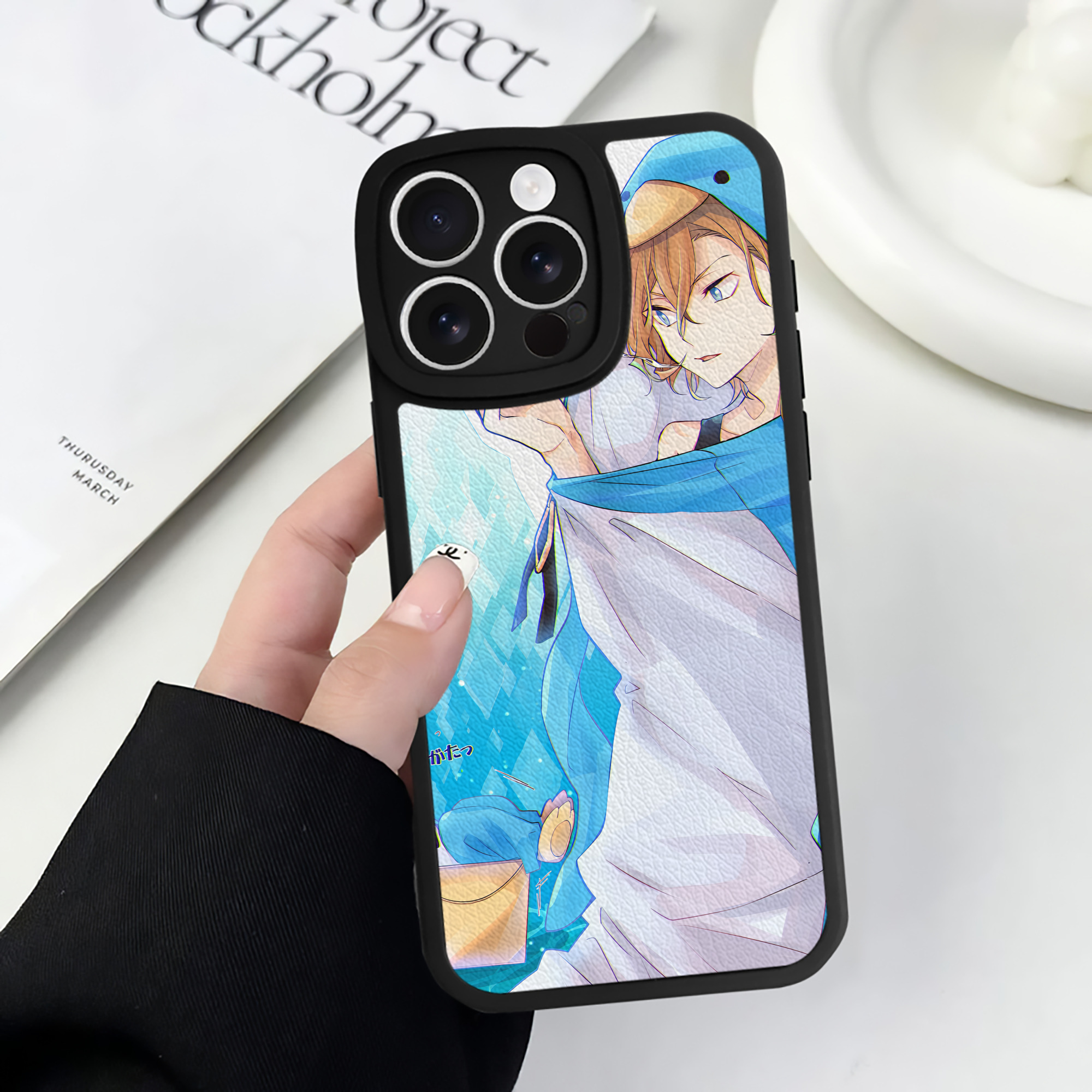 （画像用） 文豪ストレイドッグス Bungo Stray Dogs 【iPhone 16シリーズ対応】シリコンスマホケース（レザー調） 材質：シリコン